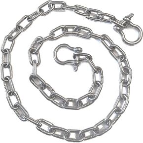 US STAINLESS 1/4" by 4 Foot US Stainless Stainless Steel 316 Anchor Chain 1/4" or 6mm by 4' Long Shackles - Boat