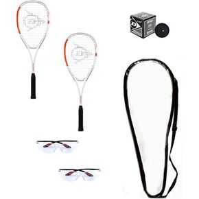 Dunlop Sports Squash Racquet Set (Includes 2 Racquets, 2 Eyeguards, 1 Ball, Cover) (Advanced)
