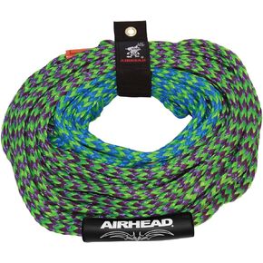 Airhead 2 Section Tow Rope | 1-4 Rider Towable Tube Rope, Dual Sections, 4,150lb Break Strength, 50 ft and 60 ft Options, Rope Keeper Included