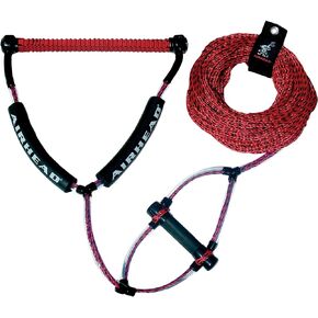 Airhead Trick Handle Wakeboard Rope, 4 Sections, 75-Feet, Red