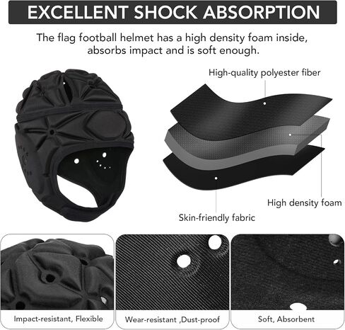 Victridge Soft Shell Helmet Flag Football 7v7 Rugby Headgear Scrum Cap Soccer Headguard for Adult Youth Kids in Saudi Arabia
