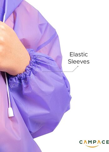 CAMPACE Kids Raincoat - Rain Poncho Kids for Boys and Girls with Hood - Portable Reusable Raincoats - Rain Jacket - EVA - 2 Packs Purple in Kuwait