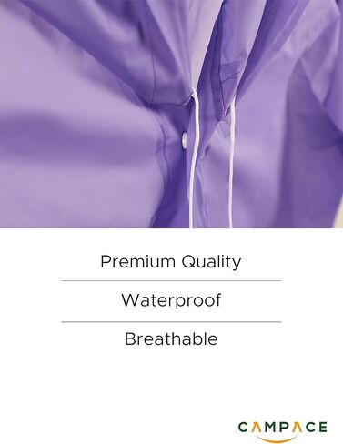 CAMPACE Kids Raincoat - Rain Poncho Kids for Boys and Girls with Hood - Portable Reusable Raincoats - Rain Jacket - EVA - 2 Packs Purple in Kuwait