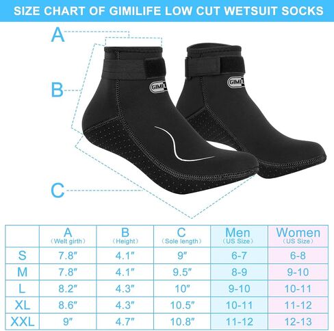 Gimilife Neoprene Socks, 3MM Water Socks for Women Men, Waterproof Diving Wetsuit Socks in Saudi Arabia