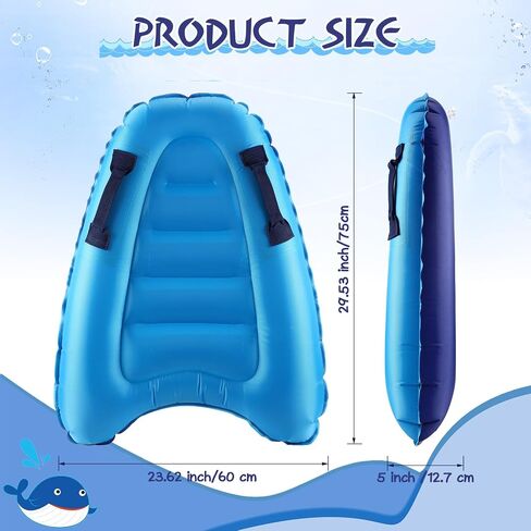 4 Pieces Inflatable Surf Body Boards with Handles Beach Floating Surfboard Lightweight Portable Bodyboard Water Sport Pool Inflatable Surfboard for Adult Summer Beach Surfing Swimming, 4 Styles in Saudi Arabia