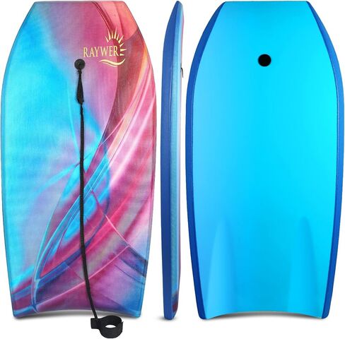 Body Board Lightweight with EPS Core, HDPE Slick Bottom, Leash & Adjustable Wrist Rope, Great Surfing for Kids and Adults in Saudi Arabia