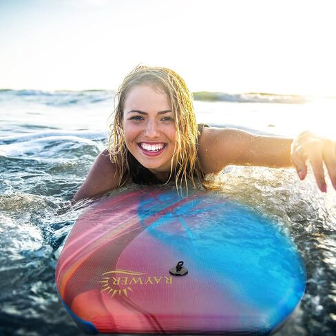 Body Board Lightweight with EPS Core, HDPE Slick Bottom, Leash & Adjustable Wrist Rope, Great Surfing for Kids and Adults in Saudi Arabia