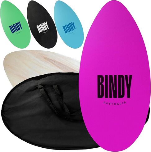 BINDY Australia Skimboard for Beach Kids with Storage Travel Bag - 41" Beginner to Intermediate Wooden Skim Board - Kids Beach Skim Boards for Beginners Durable, Lightweight Wood Body Board with EVA Grip Pad in Kuwait