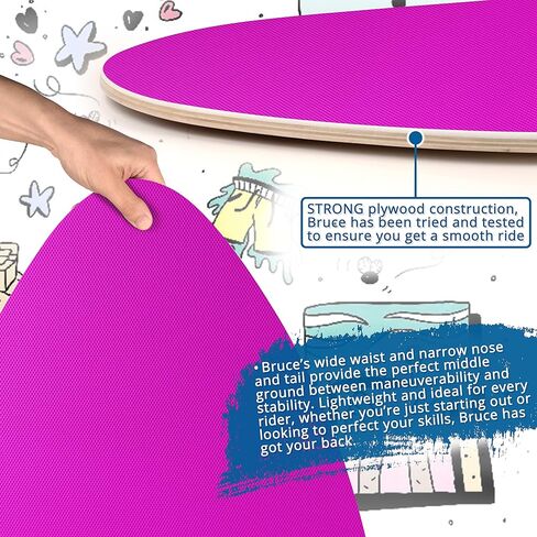 BINDY Australia Skimboard for Beach Kids with Storage Travel Bag - 41" Beginner to Intermediate Wooden Skim Board - Kids Beach Skim Boards for Beginners Durable, Lightweight Wood Body Board with EVA Grip Pad in Kuwait