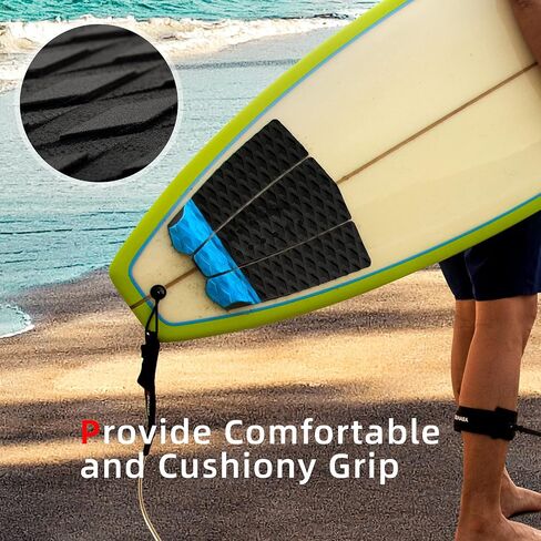Abahub 3 Piece EVA Surfboard Deck Traction Pads with Kicker for Stomp Skimboards, Surf Boards, Funboard, Fish Board, Black/Blue/Green/Gray/Orange/Pink/White/Wine Red in Saudi Arabia