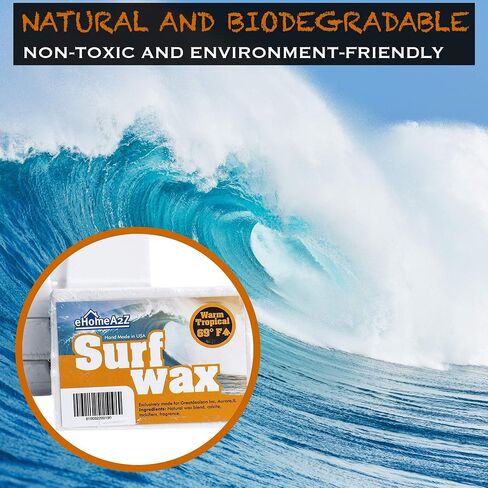 EHOMEA2Z Surf Wax دافئ استوائي حار عالي الأداء طبيعي بالكامل 1,2,3,4,6,12 عبوة من رائحة المانجو وشمع ركوب الأمواج وألواح التزلج على الماء لزجة in Kuwait