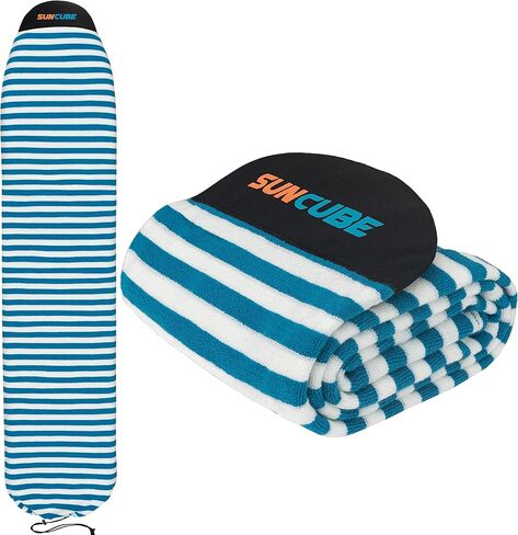 SUN CUBE Surfboard Sock Cover, Protective Surf Bag for Surfing Board, Light Stretchy Surfbag Sock Sleeve for Longboard, Hybrid, Shortboard in Kuwait