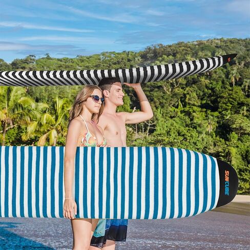 SUN CUBE Surfboard Sock Cover, Protective Surf Bag for Surfing Board, Light Stretchy Surfbag Sock Sleeve for Longboard, Hybrid, Shortboard in Kuwait