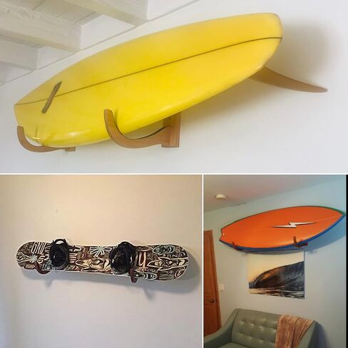 COR Surf Surfboard Wall Rack for Longboards and Shortboards | Beautiful Wood Wall Display Mount Works Indoor and Outdoor in Kuwait