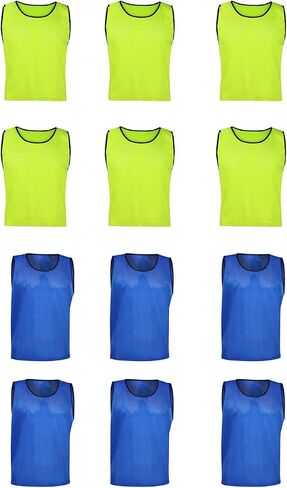 Figure Out Sports Scrimmage Team Practice Nylon Mesh Vests Pinnies Jerseys Adult Soccer, Basketball, Football (12 pcs) in Saudi Arabia