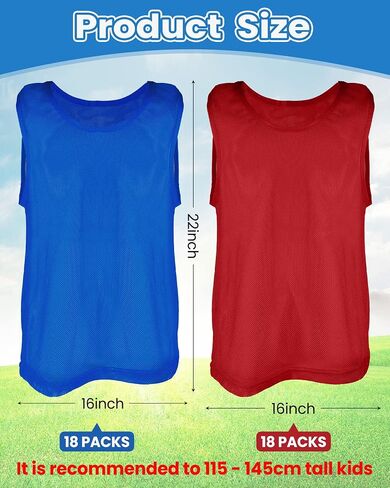 36 Pcs Pinnies Youth Scrimmage Vests Youth Pinnies for Sports Kids Soccer Basketball Jersey Practice Soccer Pinnies in Saudi Arabia