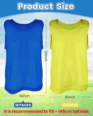 36 Pcs Pinnies Youth Scrimmage Vests Youth Pinnies for Sports Kids Soccer Basketball Jersey Practice Soccer Pinnies in Saudi Arabia
