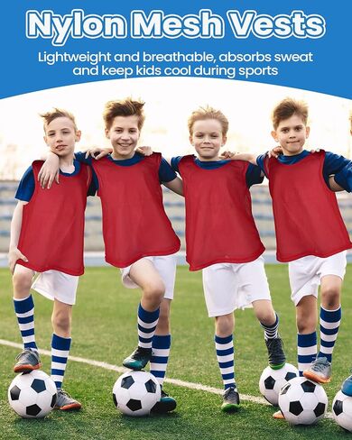 36 Pcs Pinnies Youth Scrimmage Vests Youth Pinnies for Sports Kids Soccer Basketball Jersey Practice Soccer Pinnies in Saudi Arabia