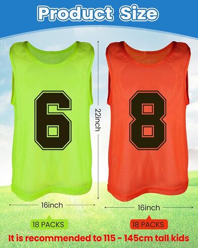 36 Pcs Pinnies Youth Scrimmage Vests Youth Pinnies for Sports Kids Soccer Basketball Jersey Practice Soccer Pinnies in Saudi Arabia