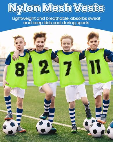 36 Pcs Pinnies Youth Scrimmage Vests Youth Pinnies for Sports Kids Soccer Basketball Jersey Practice Soccer Pinnies in Saudi Arabia