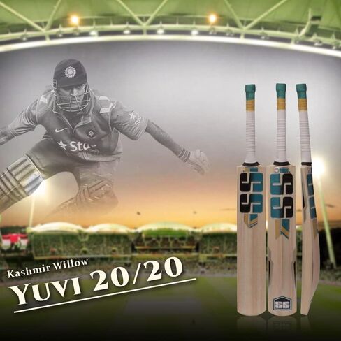 SS Kashmir Willow Leather Ball Cricket Bat, Exclusive Cricket Bat for Adult Full Size with Full Protection Cover (Super Power, Cannon, Impact) by Yogi Sports … in Saudi Arabia