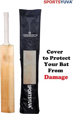 SportsYuva Hard Tennis Kashmir Willow Cricket Bat من الخشب الطبيعي مع غطاء مضرب مجاني in Kuwait