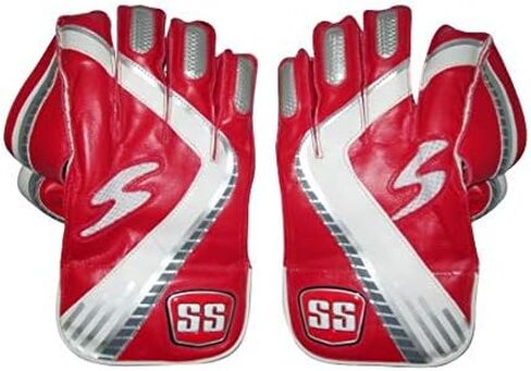 قفازات SS Legend Premium Cricket Wicket Keeping Gloves للرجال مقاس (خيارات الألوان الأحمر والأزرق والفضي والأسود) in Saudi Arabia