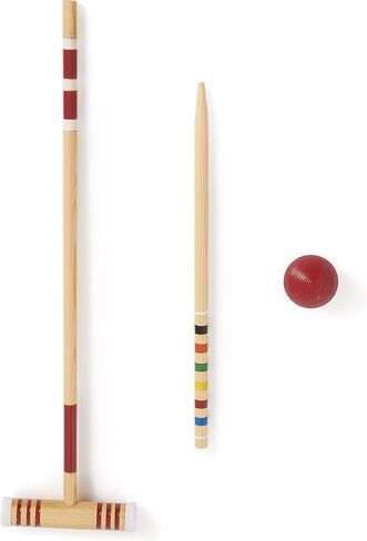 مجموعة ألعاب الكروكيه الملونة الفاخرة للاستخدام في الهواء الطلق من Yard Games مع 6 مطارق للاعبين، لعبة سهلة في الفناء الخلفي أو الشاطئ أو الحديقة الصيفية لجميع الأعمار ومستويات المهارة in Kuwait