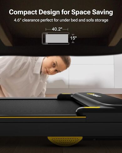 جهاز مشي UREVO تحت المكتب، وسادة مشي للمنزل/المكتب، جهاز مشي محمول 2.25 حصان، آلة الركض للمشي بسعة وزن 265 رطل، شاشة LED للتحكم عن بعد باللون الأسود in Kuwait