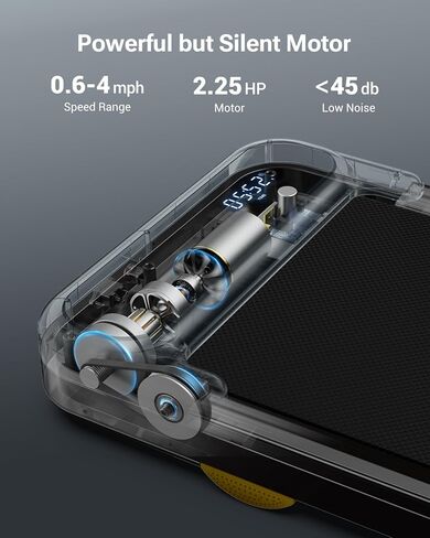 جهاز مشي UREVO تحت المكتب، وسادة مشي للمنزل/المكتب، جهاز مشي محمول 2.25 حصان، آلة الركض للمشي بسعة وزن 265 رطل، شاشة LED للتحكم عن بعد باللون الأسود in Kuwait