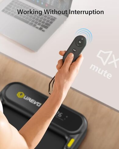 جهاز مشي UREVO تحت المكتب، وسادة مشي للمنزل/المكتب، جهاز مشي محمول 2.25 حصان، آلة الركض للمشي بسعة وزن 265 رطل، شاشة LED للتحكم عن بعد باللون الأسود in Kuwait