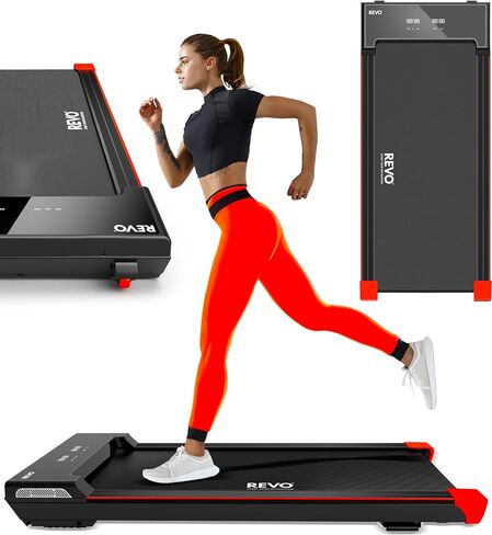 REVO Walking Pad Treadmill for Home with Remote | Portable Under Desk Treadmills with 0.5-4mph Speed Range | 300lbs Max Weight & 6ft 6in Max Height | Backed by 2 Year Promise in Saudi Arabia