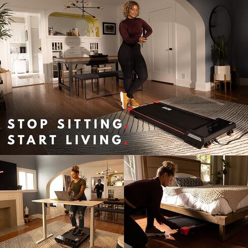REVO Walking Pad Treadmill for Home with Remote | Portable Under Desk Treadmills with 0.5-4mph Speed Range | 300lbs Max Weight & 6ft 6in Max Height | Backed by 2 Year Promise in Saudi Arabia