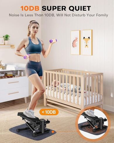 خطوات للتمرين، سلالم بارتفاع دواسات قابلة للتعديل مع أشرطة مقاومة للياقة البدنية المنزلية، خطوات صغيرة مع محمل تحميل يصل إلى 330 رطل كحد أقصى، معدات تمارين منزلية محمولة in Kuwait