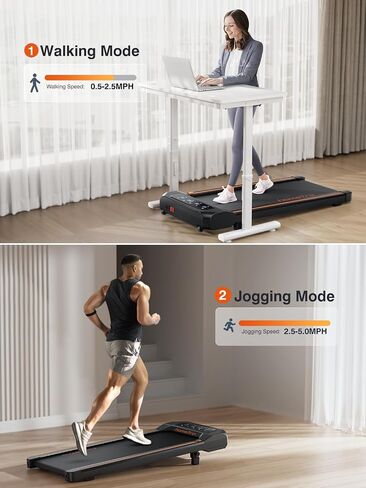 2.5HP Walking Pad with Incline, Compact Treadmill for Home/Office, Portable Under Desk Treadmills 300lbs for Jogging/Running, with LED Display/APP&Remote Control/Handy Lube Hole, Assembly Free in Saudi Arabia