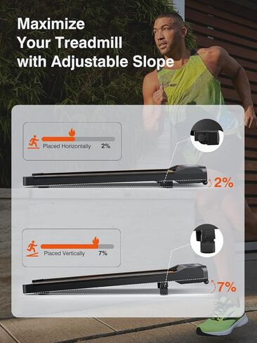2.5HP Walking Pad with Incline, Compact Treadmill for Home/Office, Portable Under Desk Treadmills 300lbs for Jogging/Running, with LED Display/APP&Remote Control/Handy Lube Hole, Assembly Free in Saudi Arabia