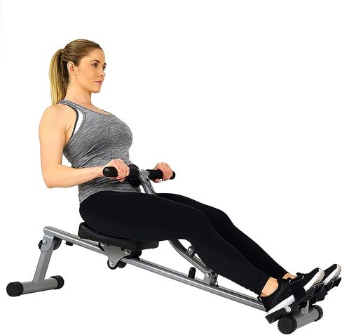 Sunny Health & Fitness Compact Adjustable Rowing Machine with 12 Levels of Complete Body Workout Resistance and Optional SunnyFit App Enhanced Connectivity in Kuwait