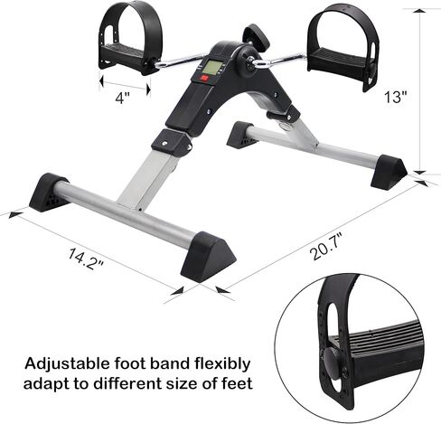 جهاز تمرين بدواسة محمول قابل للطي من Hausse مع شاشة إلكترونية، أسود in Kuwait