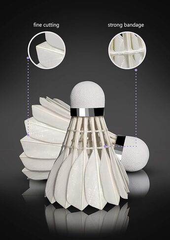 Badminton Birdies Feather Bedminton Shuttlecocks- Birdie Ball for Indoor and Outdoor Matches ~ Highly Stable & Durable Shuttle Balls -Best for PRO Club Players in Saudi Arabia