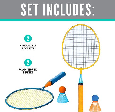 مجموعة مضارب كرة الريشة الرياضية من فرانكلين - سماشمينتون، كبيرة الحجم - مجموعة شبابية في الفناء الخلفي للاعبين مع طيور للأطفال in Kuwait