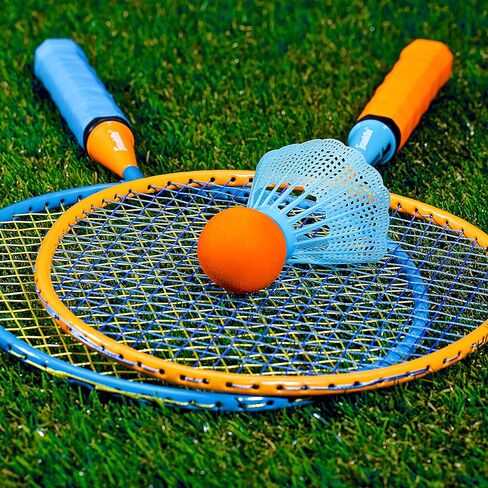 مجموعة مضارب كرة الريشة الرياضية من فرانكلين - سماشمينتون، كبيرة الحجم - مجموعة شبابية في الفناء الخلفي للاعبين مع طيور للأطفال in Kuwait