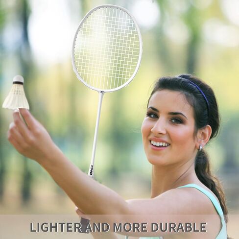 مجموعة مضارب كرة الريشة مع مضاربين من ألياف الكربون، و3 كرات الريشة، وشريطين لمقبض المضرب، وحقيبة كرة الريشة - مثالية للمبتدئين والألعاب الخارجية in Kuwait