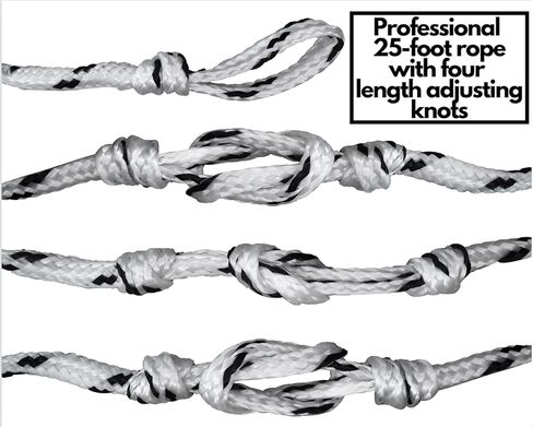 حبل Wakesurf بمقبض - حبل سحب قابل للتعديل بطول 25 قدم مع مقبض بطول 10 بوصات in Kuwait