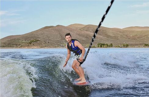 حبل Wakesurf بمقبض - حبل سحب قابل للتعديل بطول 25 قدم مع مقبض بطول 10 بوصات in Saudi Arabia