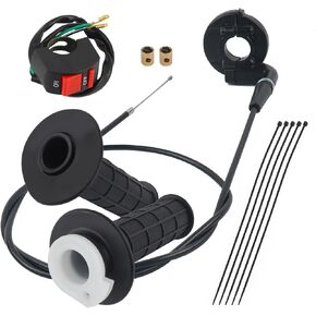 Mini Bike Throttle Kit with Thumb Switch,Mini Bike Throttle Cable & Twist Throttle for 50-250cc Engine,Mini Bike Throttle Assembly Compatible with Coleman Baja Falcon Motovox
