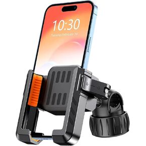 Ichiha Bike Phone Holder, Motorcycle Phone Mount - Easy Installation,Black, 1s Lock & Release - Scooter Phone Holder for iPhone 15 Pro Max, Samsung, 4.7-7.0" Smartphones (Bike Phone Holder-A)