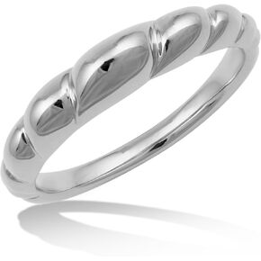 14K Gold or Platinum Plated Chunky Croissant Ring for Women | Size 5 to 9