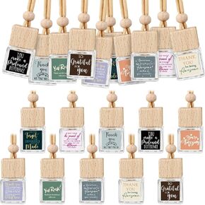 Havawish 10 Pcs Appreciation Gift Bulk Team Gift Car Air Freshener Diffuser Hanging Ornament Empty Glass Essential Oil Diffuser Thank You Gift Emergency Nurses Gift for Employee Teachers