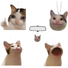 Rawan 4 Pack Car Air Freshener Cat, Car Accessories Funny Cat for Women Girls And men Car, Funny Decor Hanging Fresheners Car Interior Room Decorations, for Christmas Gift. (B)