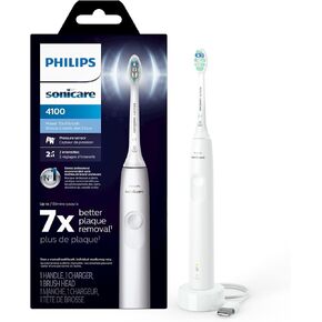 Philips Sonicare 4100 Power Toothbrush, Rechargeable Electric Toothbrush with Pressure Sensor, Deep Pink HX3681/26